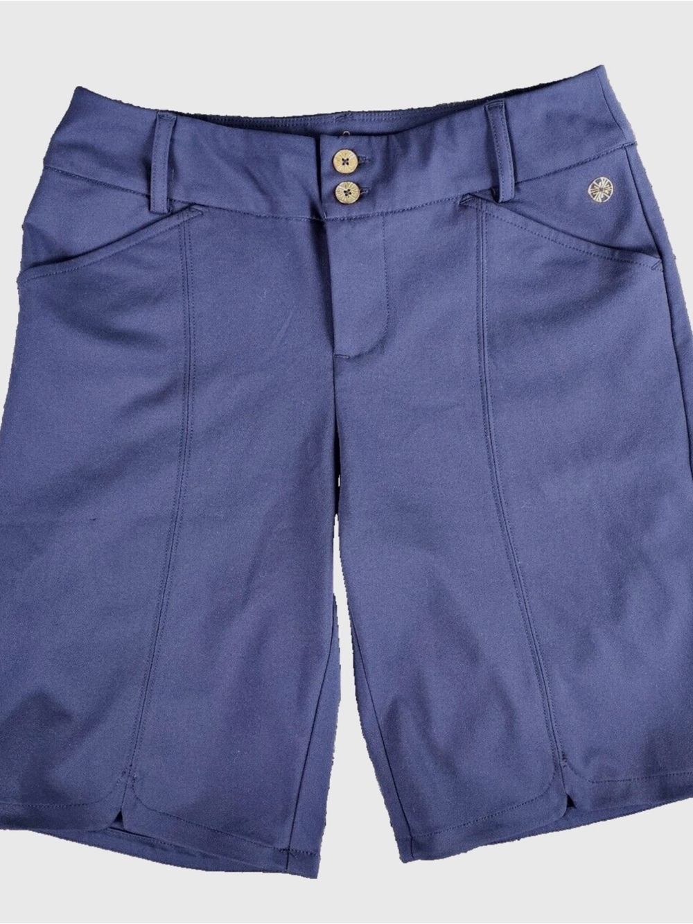 Lilly Pulitzer Luxletic Navy Blue Bermuda Shorts with Front Seams